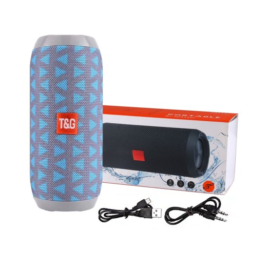 T&G WIRELESS BLUETOOTH SPEAKER BOX TG-117 TF CARD/U DISK/AUXILIARY/FM RADIO 4.2 GRAY SKYBLUE